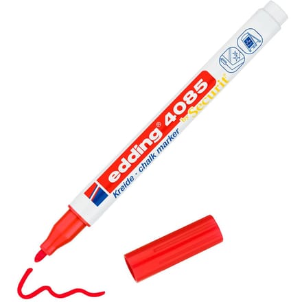Krijtstift edding 4085 by Securit rond 1-2mm rood
