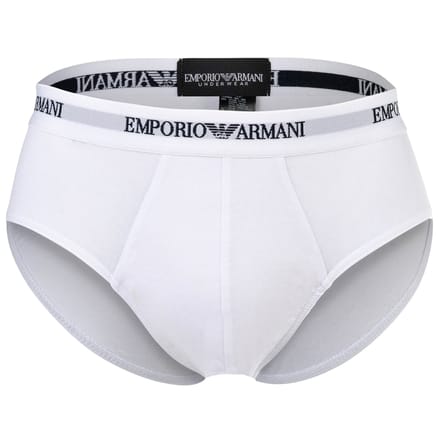 Armani slips met logo band 3-pack wit