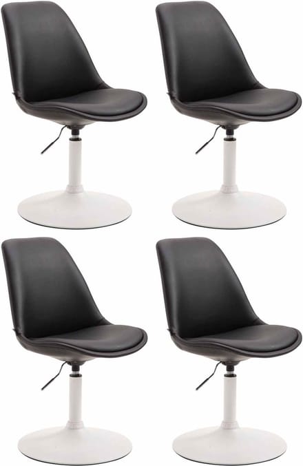 CLP Maverick Set van 4 Eetkamerstoelen - Kunstleer zwart wit