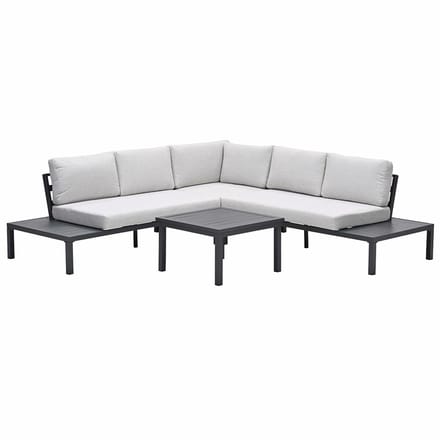 Prinos loungeset - 4-delig - carbon black - valley sand