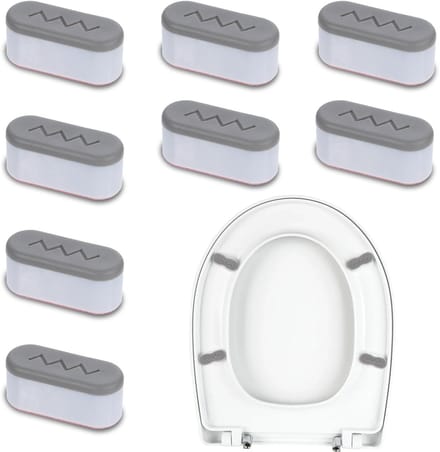 Dailygoody - WC-buffer - Toiletbril Bumpers - Complete Set - Wit en Grijs - Afstandsringen - Geschikt voor Thuis en Kantoor