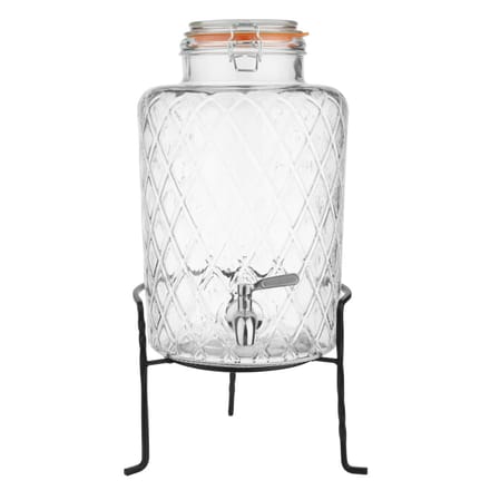 Olympia Geo Glass Clip-Top Drankdispenser Met Draadstandaard 8L