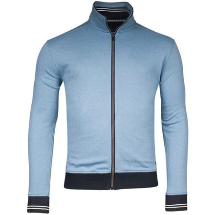 Baileys Vest Sweat Cardigan Zip  Allover Pinstripe Interlock Delft Blue / male