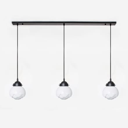 3 x Paeonia lampen aan plafondbalk Moonlight - Art Deco Trade