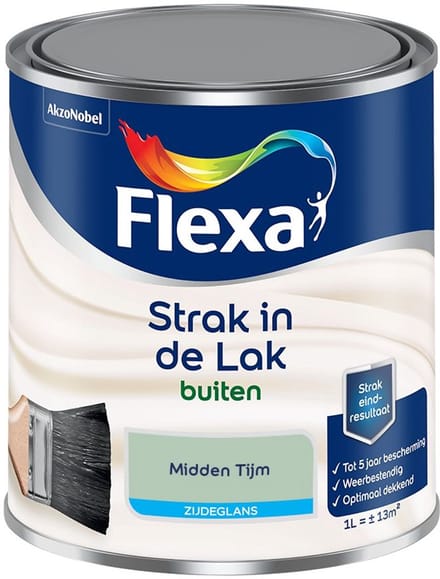 Flexa - Strak In De Lak Buitenlak Zijdeglans - Midden Tijm - Mengverf - 1 L