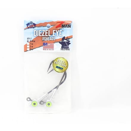 Zman Jighead Diezel Eye 3/4 oz 8/0 2/pack Chart (4267)