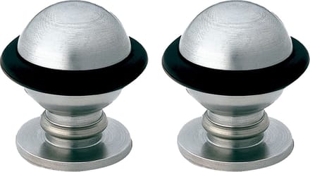 AMIG Deurstopper/deurbuffer - 2x - D22mm - inclusief schroeven - mat rvs