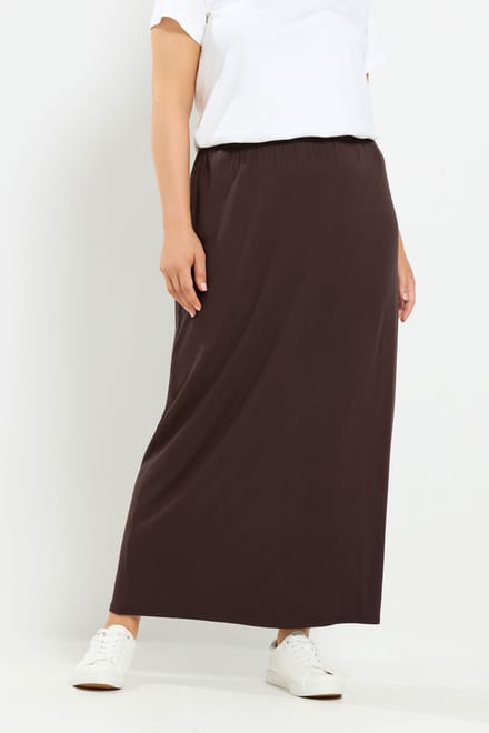 Yours Chocoladebruine Maxi Kokerrok Size 42