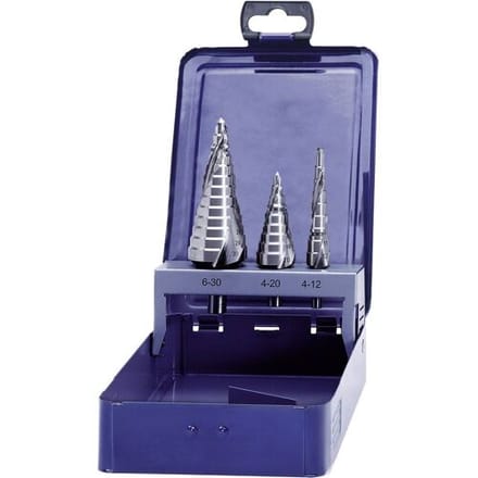 Eventus by Exact 17334 HSS Getrapteboorset 3-delig 4 - 12 mm, 4 - 20 mm, 6 - 30 mm Cilinderschacht 1 set(s)