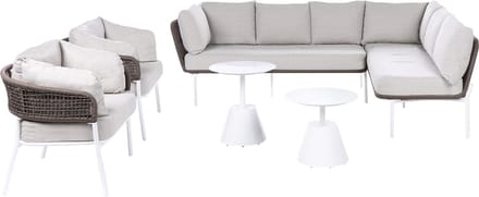 ROBELLA - Loungeset 7-zits - Beige - Aluminium