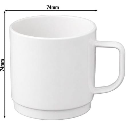 GGM Gastro (50 Stück) Polycarbonat Tee-/Kaffeetasse - 200ml - Weiß