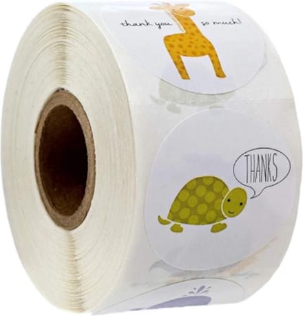 DW4Trading Stickerrol Dieren 1 Rond Sluitstickers Ø 2,6 cm 500 Stuks