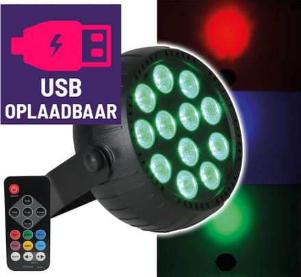 Qtx USB Oplaadbare 18W mini LED par spot
