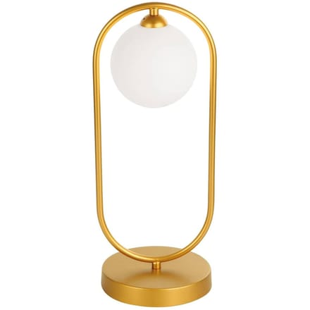 Viokef Tafellamp Fancy met glazen kap, goud