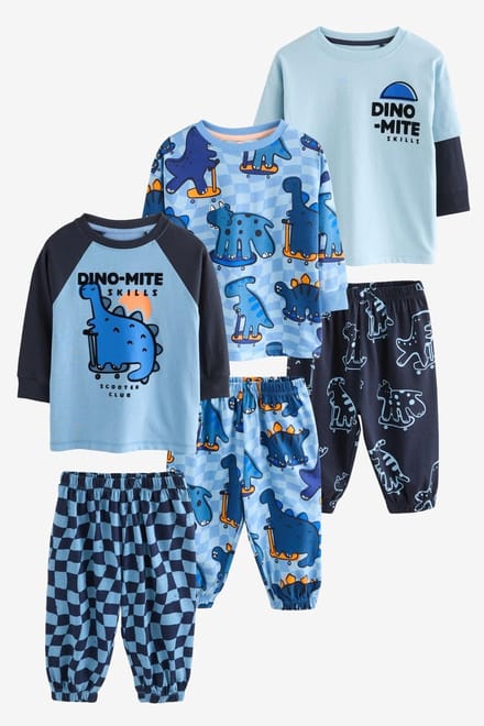 Next - Jongens - Set van 3 extra grote pyjama's - Blauw