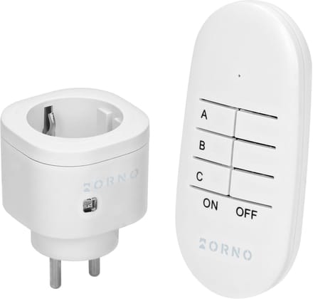 Schakelaar met afstandsbediening - Stopcontact 1x Schuko max. afstand 30 meter - Schakelset voor binnen max. 3000 Watt - Wit