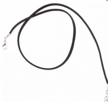ketting- Basic- 45 cm- Zwart- Suede - Charme Bijoux