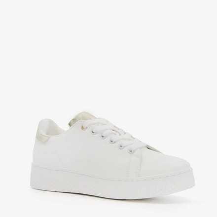 Blue Box dames sneakers wit goud - Maat 36 - Uitneembare zool
