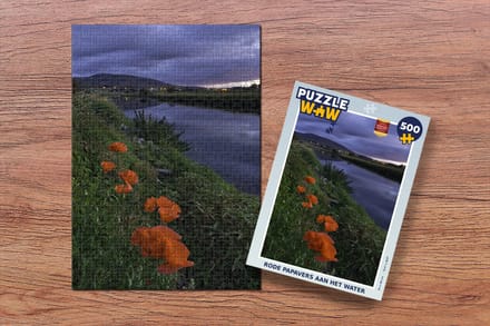 Puzzel Rode papavers aan het water - Legpuzzel - Puzzel 500 stukjes