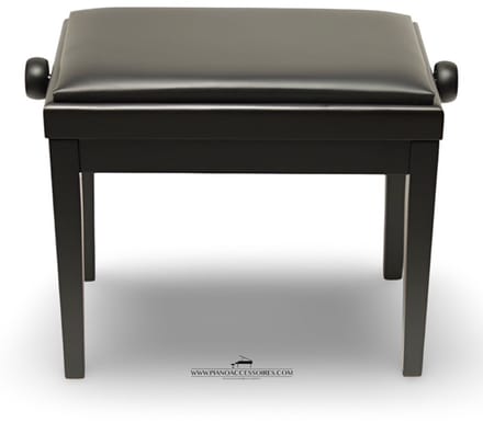 Pianobank GPPD Model 3 Zwart Mat, zwarte skai-zitting