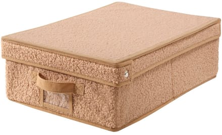 CALICOSY - Opbergdoos met beige stoffen deksel 32x48x15cm