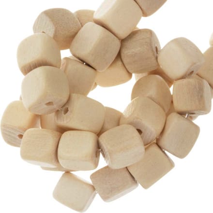 Houten Kralen Kubus (6 x 5.5 mm) Cheesewood (63 Stuks)