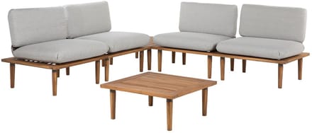 FRASCATI - Loungeset voor 4 - Lichtgrijs - Acaciahout