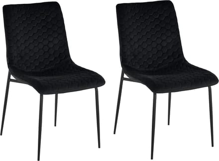 Opus-Eetkamerstoel - Set van 2 - Zwart Fluweel