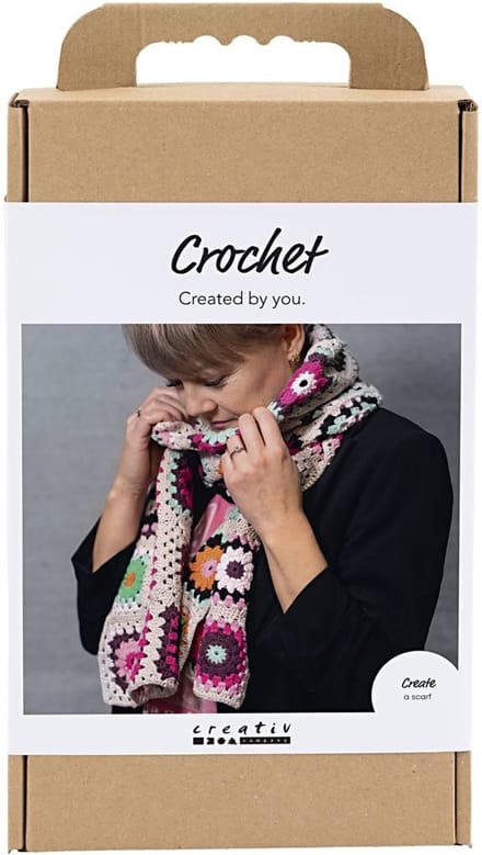 Creativ Company Creatief pakket Haken Sjaal crème warme kleuren 1 verpakking