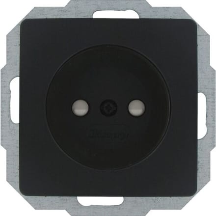 Kopp Paris Zonder Randaarde Wandcontactdoos - 1 Voudig - 230 Volt - Mat Zwart