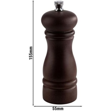 GGM Gastro (6 Stück) Salzmühle - ETERNAL - Holz - Höhe: 155mm - Braun