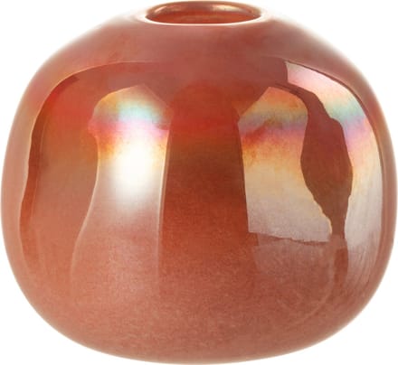 J-Line vaas Bol - glas - rood - small - Ø 13.5 cm