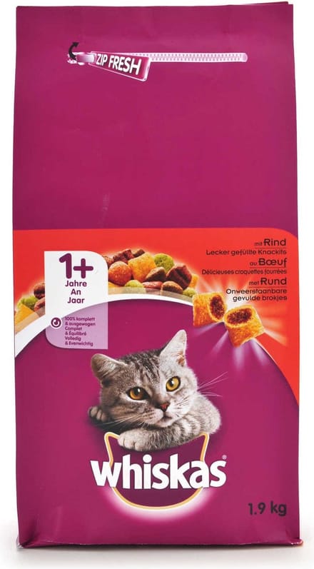 2x 1.9kg Whiskas Rund 1+