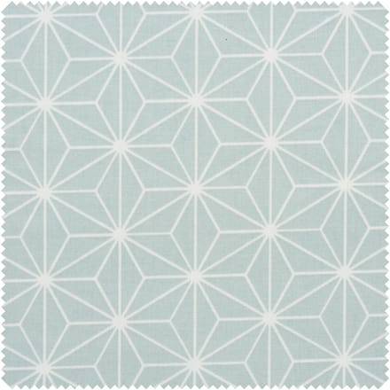 Katoenen stof "Geometrische ster" Polyester gecoat - Petrol