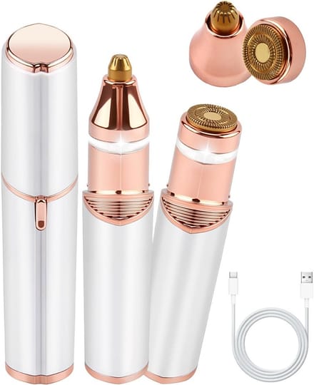 Gezichtshaarverwijderaar Dames - Elektrisch Epilator - Gladde Huid - Verwisselbare Koppen - USB Oplaadbaar - Wit