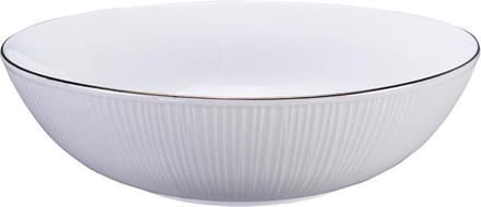 Tokyo Design Studio - Nippon White - Goude Kom 23x6.5cm 1300ml Lijnen Wit Goud
