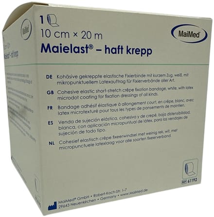 Maielast-haft crêpe - Fixatieverband 10cm x 20m