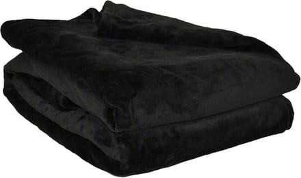 Zachte Fleece Plaid Dekentje Zwart Polyester 130x170 cm - Microfleece Warm & Comfortabel