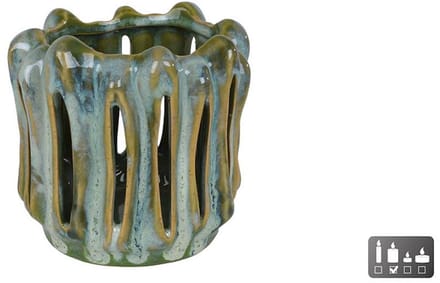 Van Manen windlicht speelgoed groen-wit aardewerk decoratief.