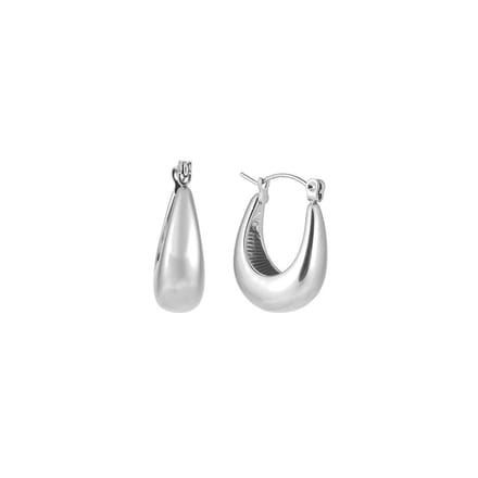 Bijoutheek Oorringen Langwerpige hoop Zilver