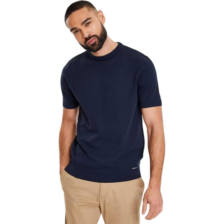 Threadbare Heren Crew Neck Regular T-shirt (Marine)