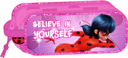 Pennenetui met 2 vakken Ladybug Miraculous (21 x 8 x 6 cm)