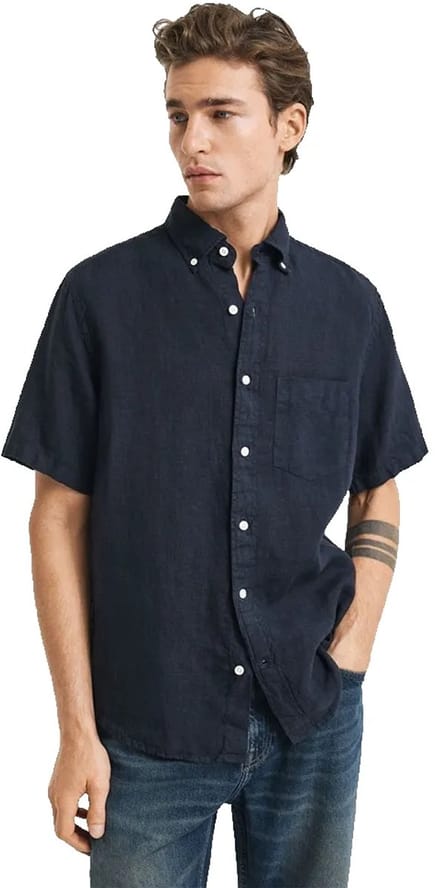 Gant 3240121 Overhemd Met Korte Mouwen Blauw 3XL Man