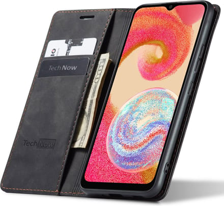 Hoesje geschikt voor Samsung Galaxy A04e - Book Case Leer Slimline Zwart