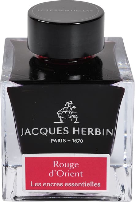 Jacques Herbin Vulpen inkt - Inktfles Essentielles - Rouge d'Orient - 50 ml - Rood