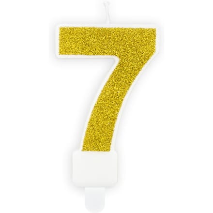 PartyDeco Cijferkaars 7 Goud 7cm