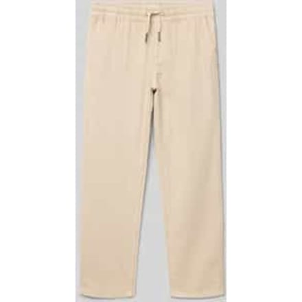 Stoffen broek met elastische band en achterzakken