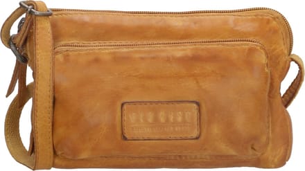 Old West Paint Rock Leren Schoudertas / Crossbodytas - Oker Geel
