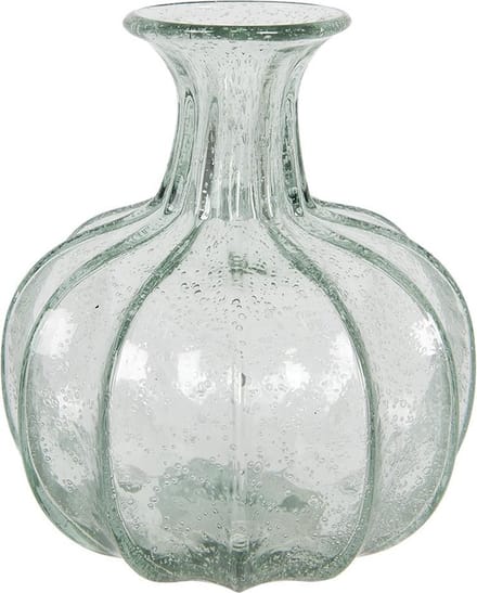 Clayre & Eef Vaas Ø 18x21 cm Groen Glas Rond Glazen Vaas Bloempot Binnen