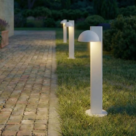 Lucande LED tuinpadverlichting Velira, lichtgrijs, 77 cm, 1-lamp, IP44